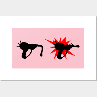 Zombie Pack-a-Punched Ray Gun on Soft Pink Posters and Art